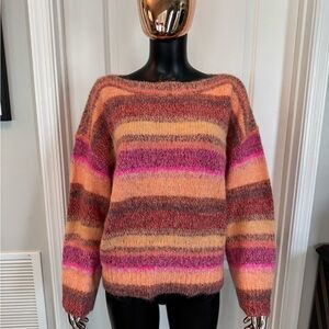 J.Crew Multicolor Striped Wool Crewneck Sweater